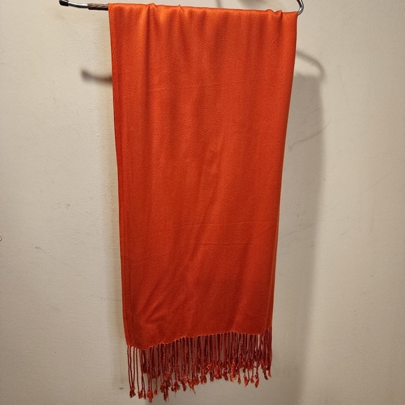 JONES NEW YORK Orange Light Weight Acrylic Scarf 22" x 72" - Picture 1 of 9